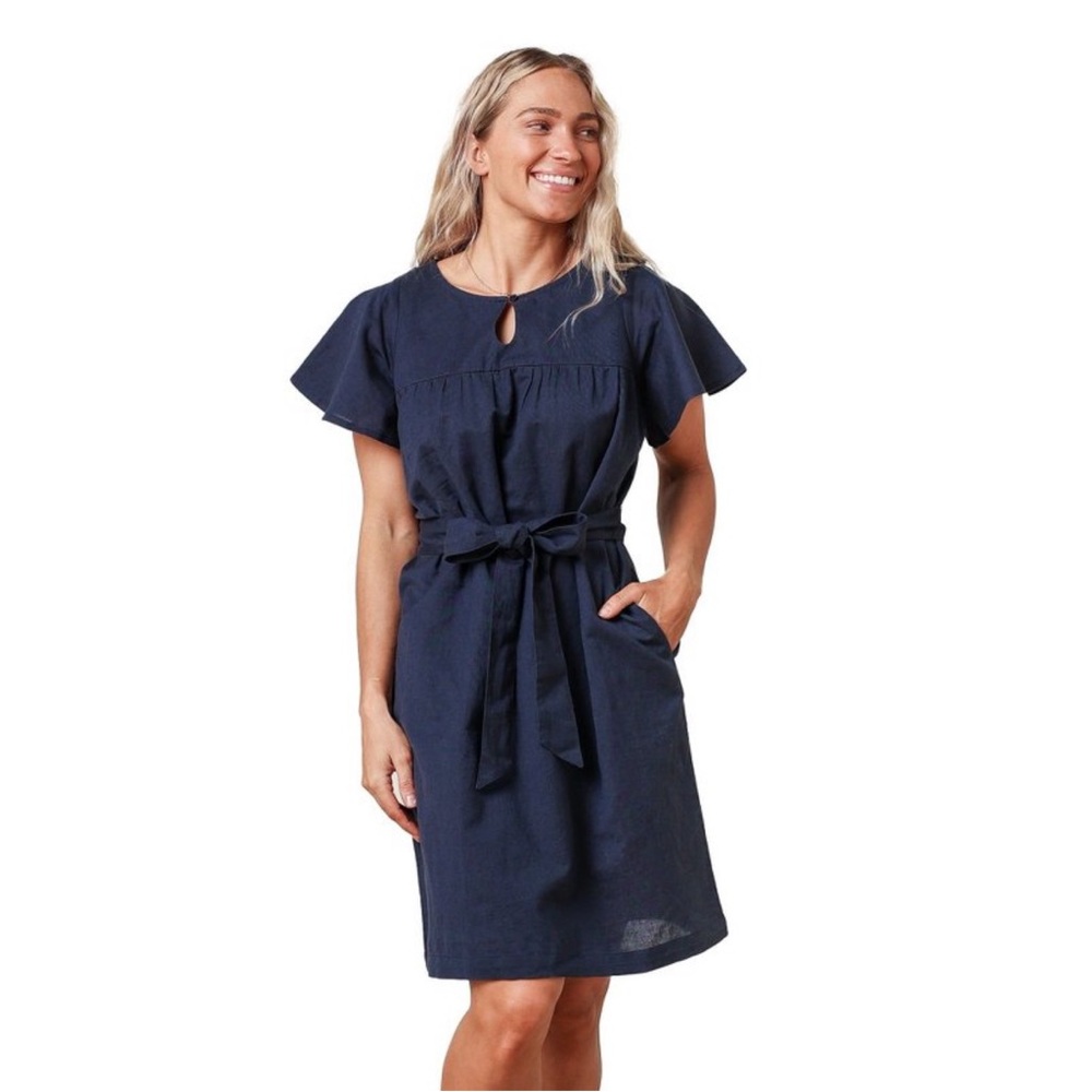 Hope & Henry Women's Bell Sleeve Linen
Keyhole Dress, Size 8 NWT